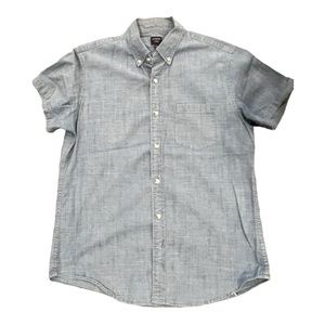 J Crew Factory Chambray Short Sleeve Button Down